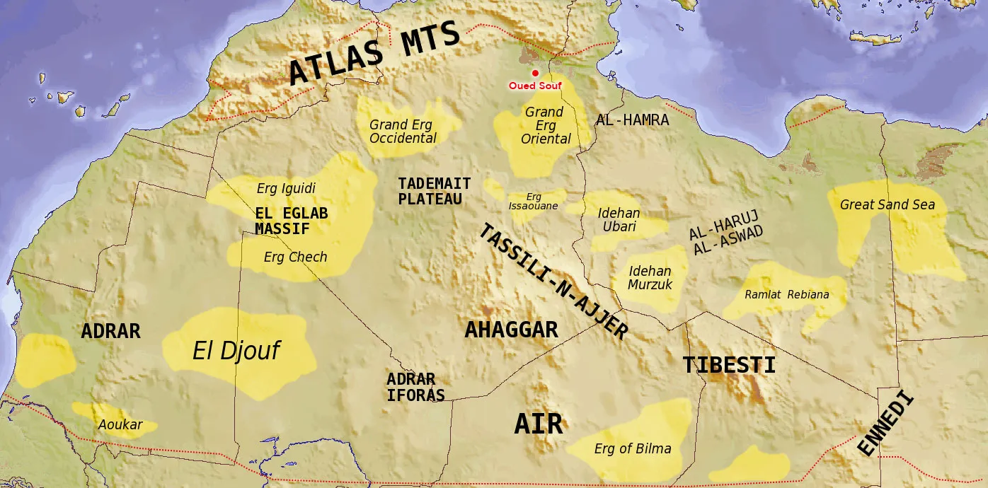 Detailed Map of Algeria Regions