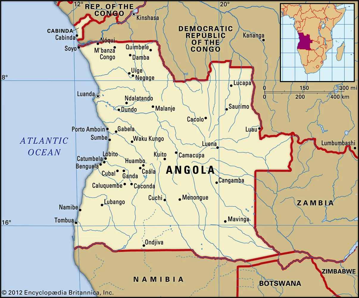 Detailed Map of Angola Regions