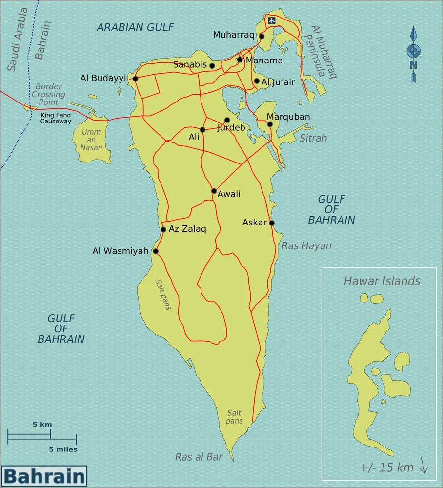 Map of Bahrain Islands
