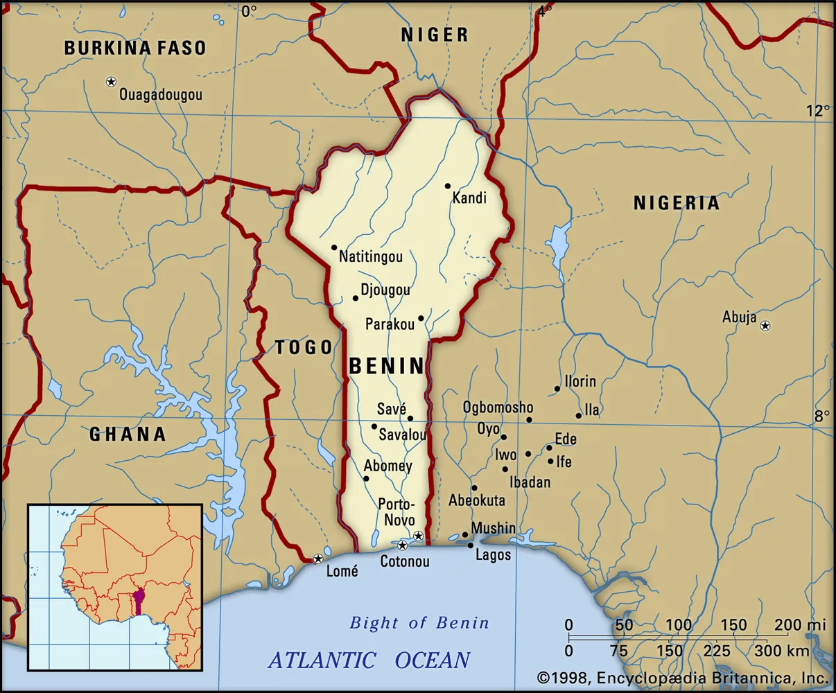Detailed Map of Benin Regions