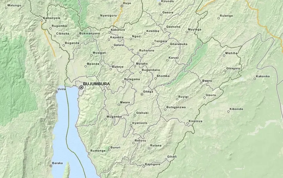Map of Burundi attractions