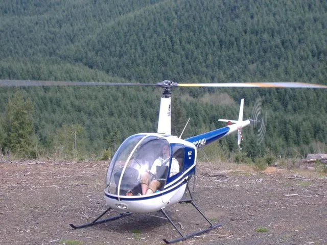 Helicopter landing in remote wilderness area without airstrip