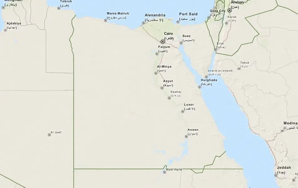 Detailed Map of Egypt Regions