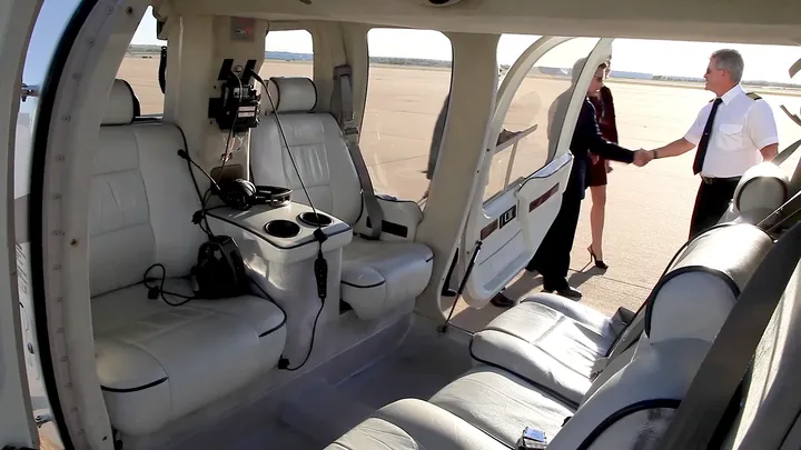 Luxury helicopter interior for executive clients