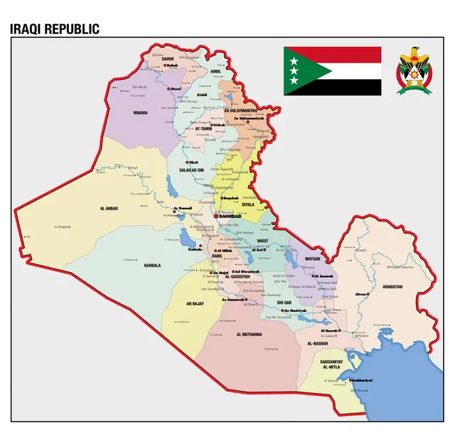 Map of Iraq Governorates