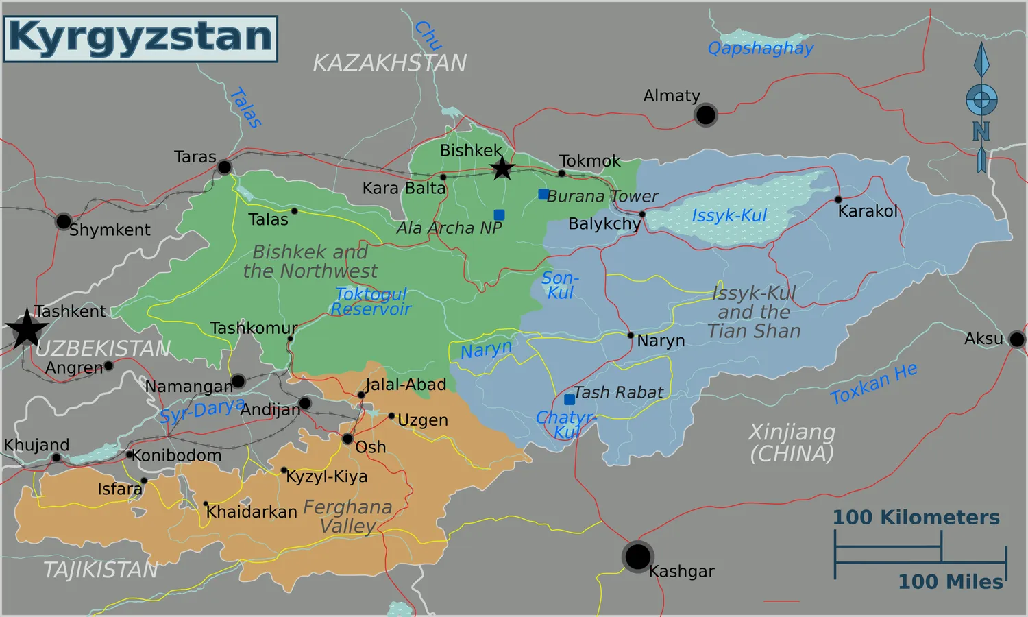 Map of Kyrgyzstan