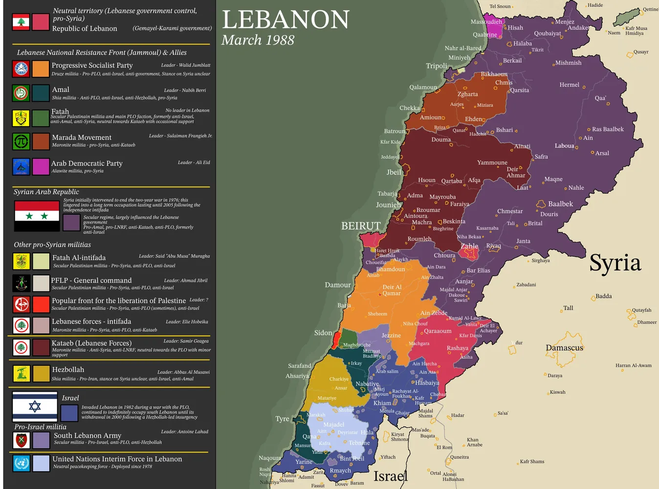 Map of Lebanon Governorates