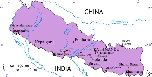 Map of Nepal Regions