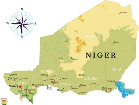 Detailed Map of Niger Regions