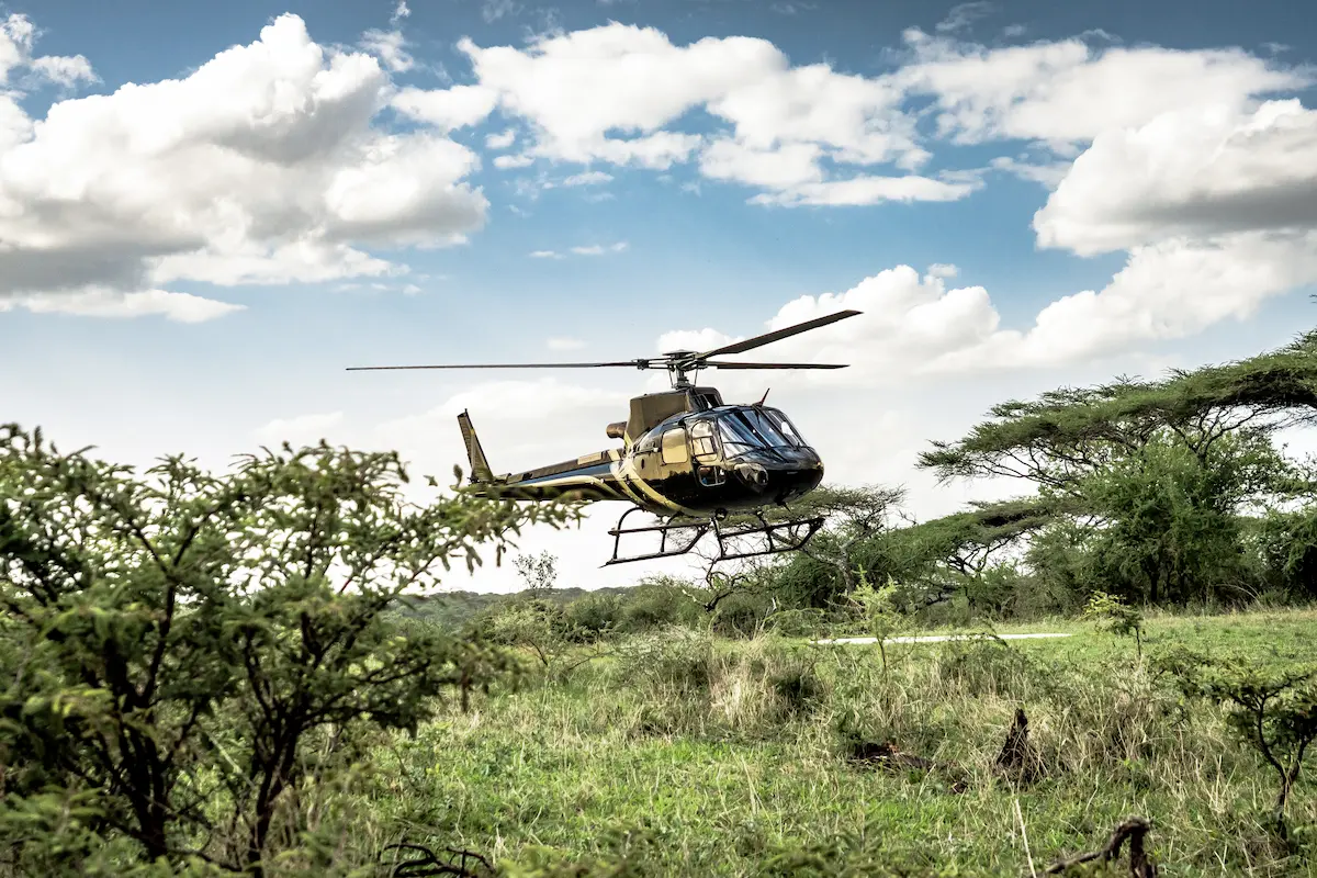 Private air charter flight connecting Tanzania safari parks and remote camps