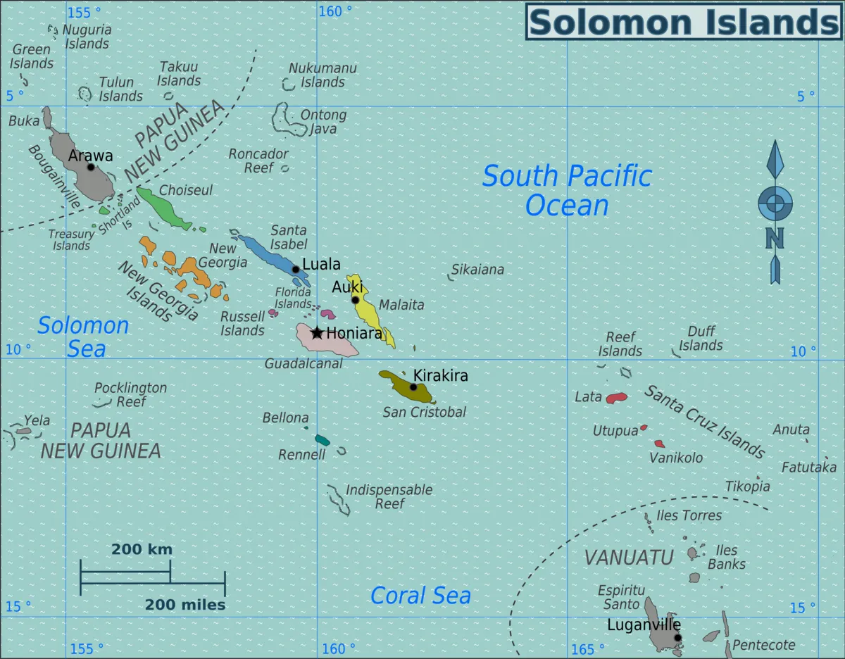 Map of Solomon Islands