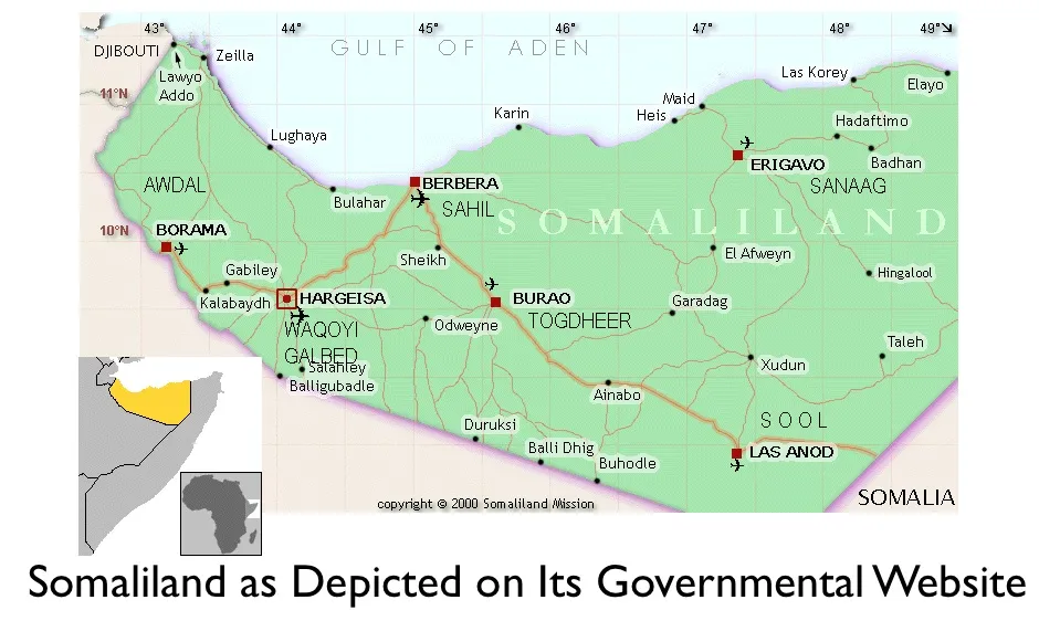Map of Somalia highlighting key attractions