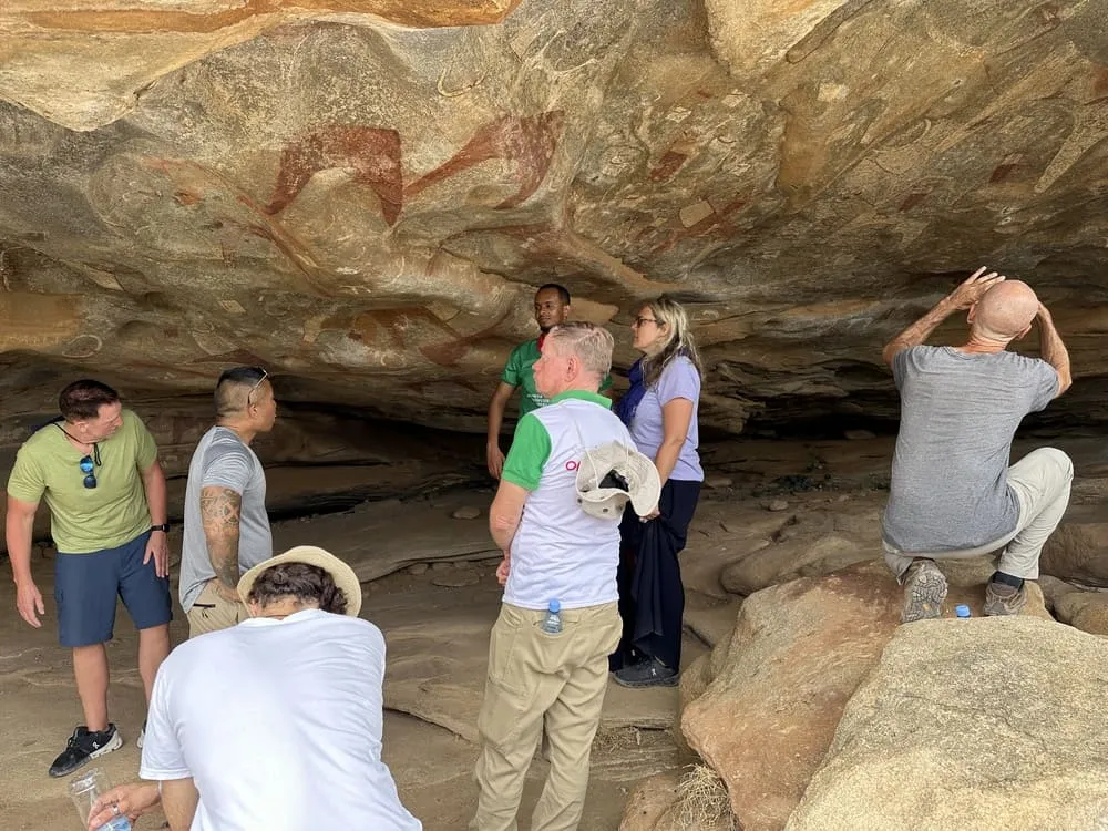 Guided tour group at Laas Geel