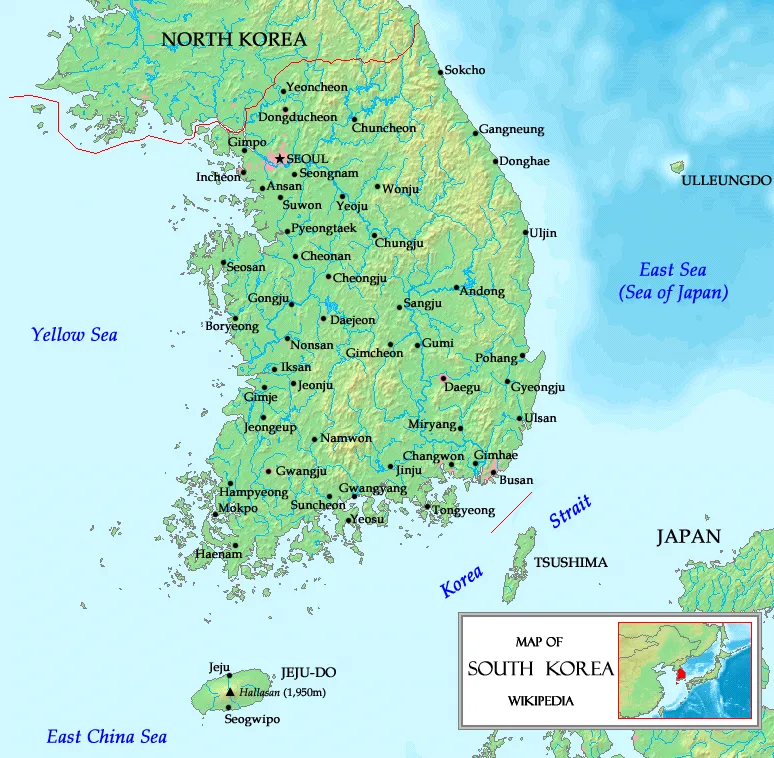 Map of South Korea