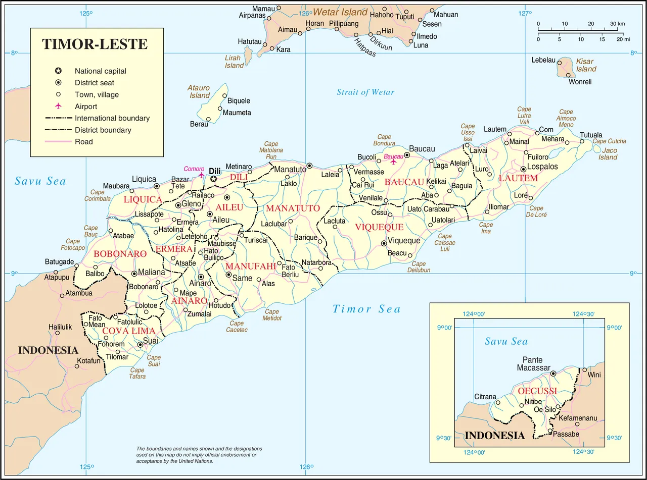 Map of Timor-Leste