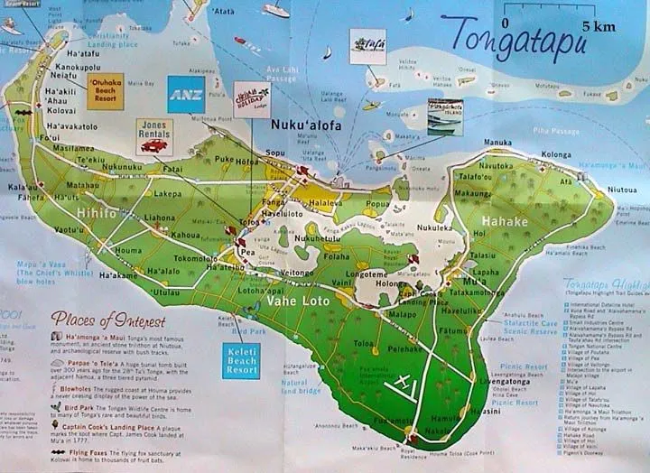 Map of Tonga