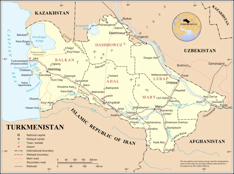 Map of Turkmenistan