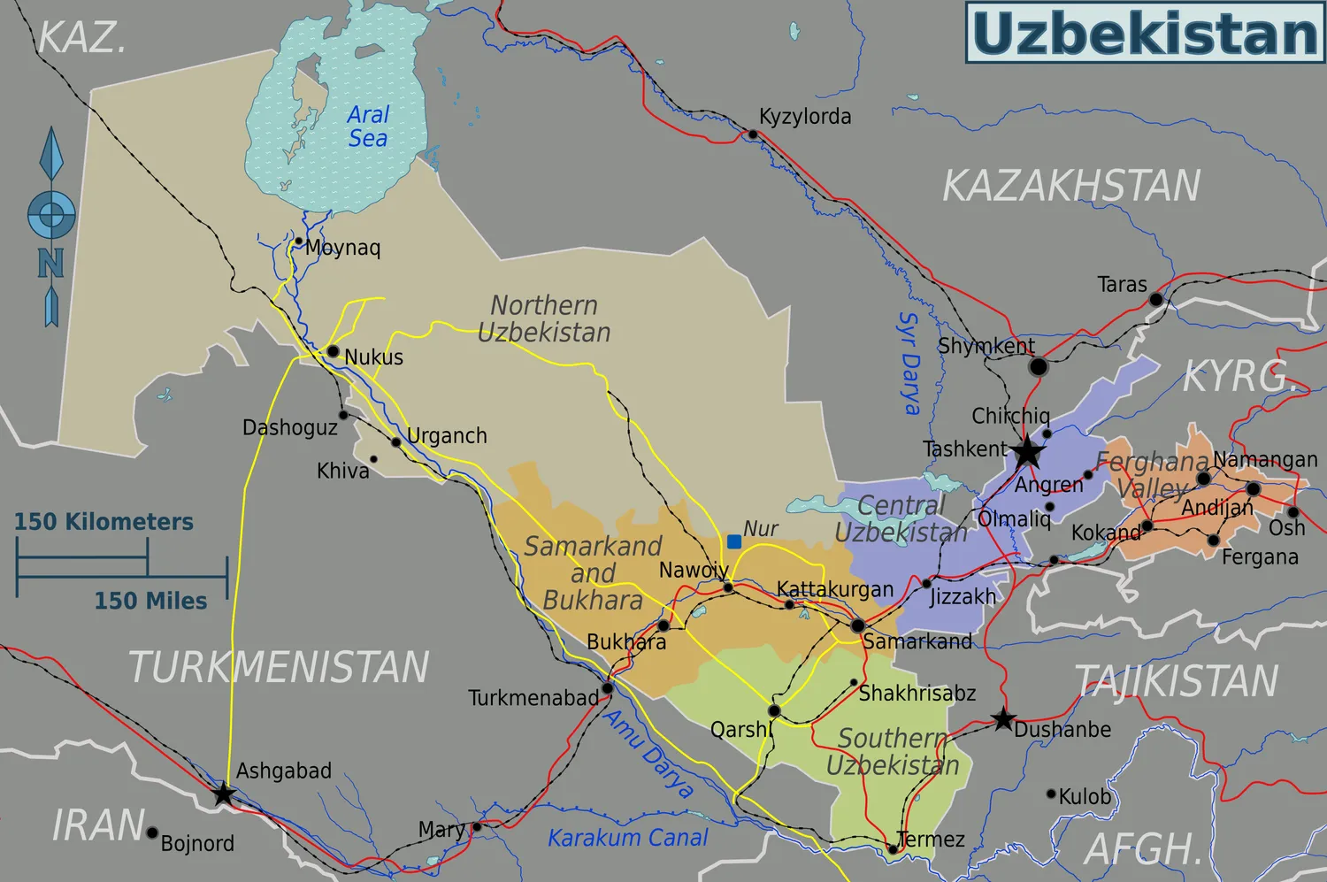 Map of Uzbekistan