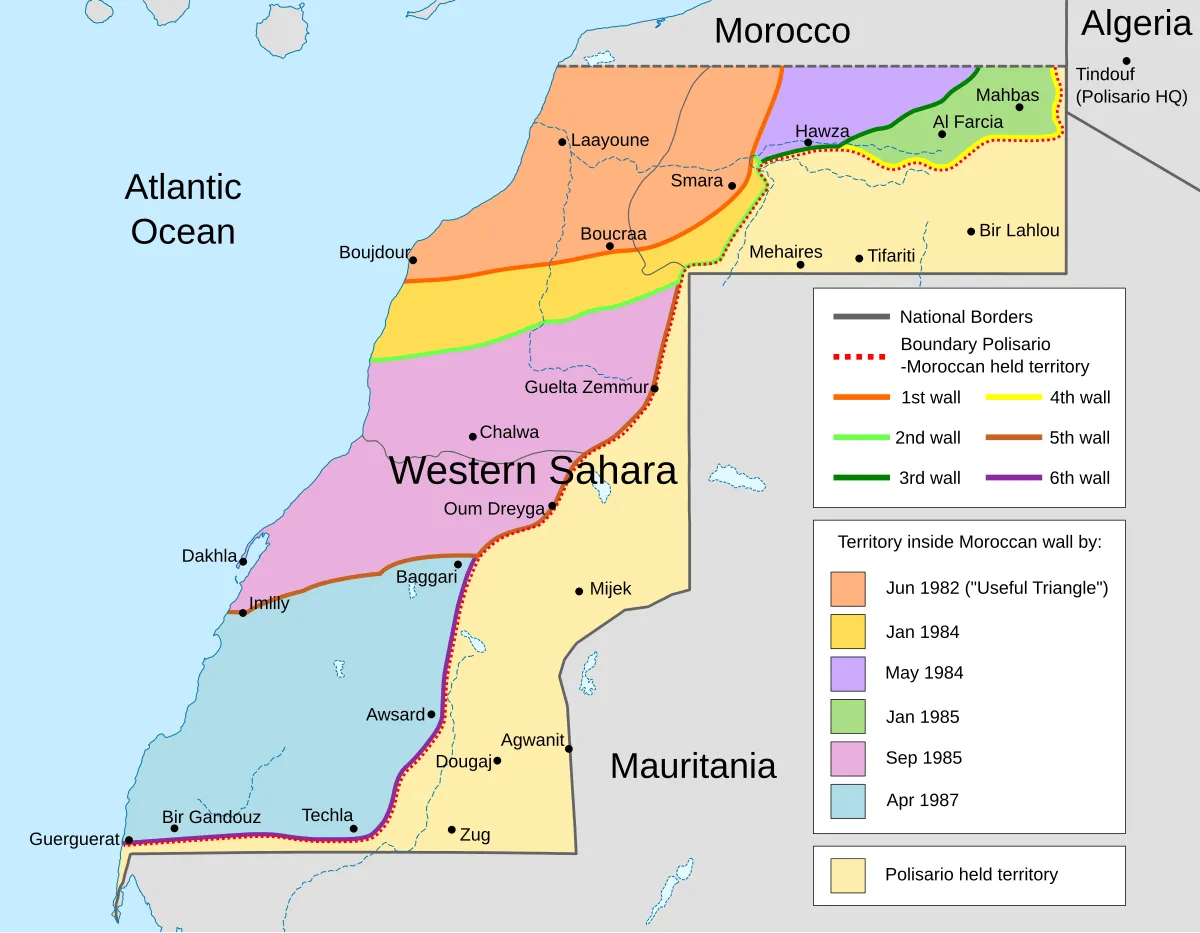 Detailed Map of Western Sahara Regions