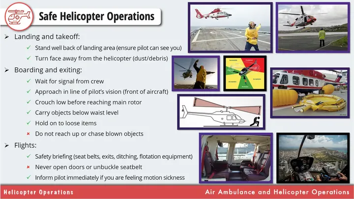 Pilot conducting pre-flight safety briefing for helicopter passengers