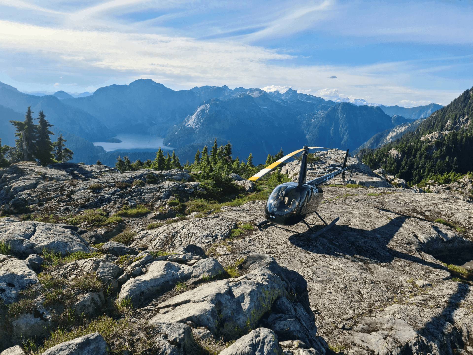 Climbers boarding helicopter