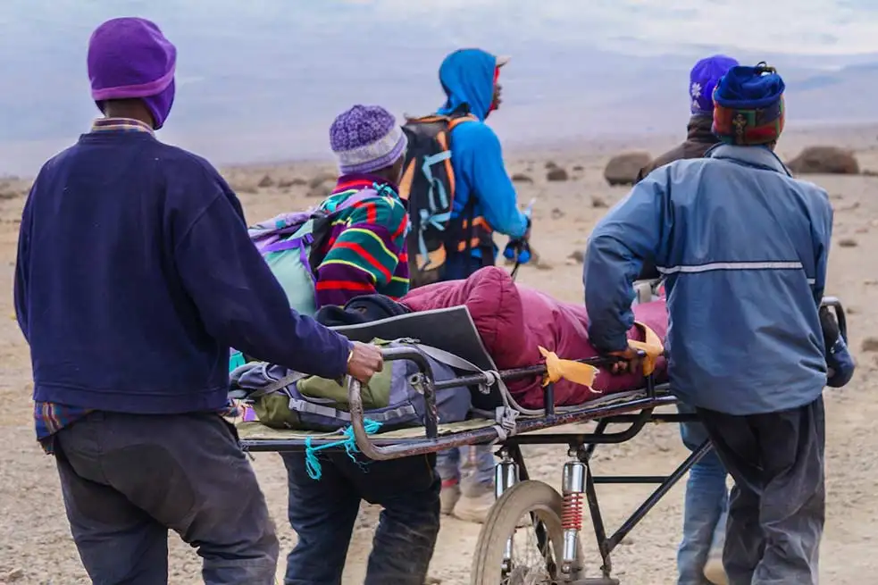 Aerial view of evacuation route